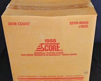 1988 SCORE Baseball Trading Cards Unopened Case Lot Two 