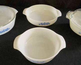 Vintage Anchor Hocking Fire King Milk Glass Casserole Dishes 4pc Plus 2 Lids