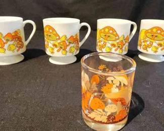 Mushrooms Coffee Mugs And Glass