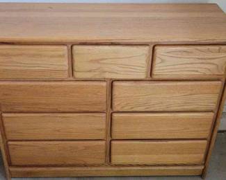 Nine Drawer Oak Dresser