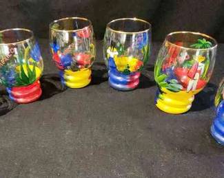 6pc Hand Painted Glasses