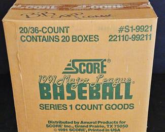 1991 SCORE Baseball Trading Cards Unopened Case Lot Two