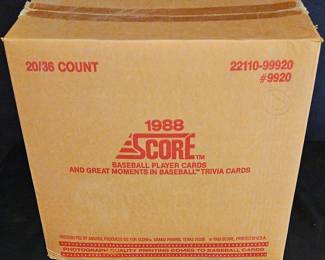 1988 SCORE Baseball Trading Cards Unopened Case Lot One