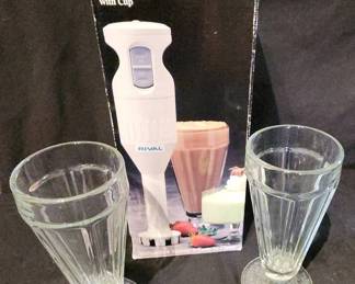Rival Ultra Blend Hand Held Electric Blender and 2 Sundae Cups