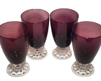 Fostoria Lady American Amethyst Stem Glasses
