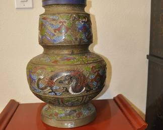 Antique Japanese cloisonne urn