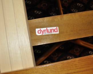 Mid Century Danish Dyrlund dining table.  42" wide x 64" long with two 20" leaves