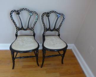 Pair of Mother- of- Pearl inlaid chairs