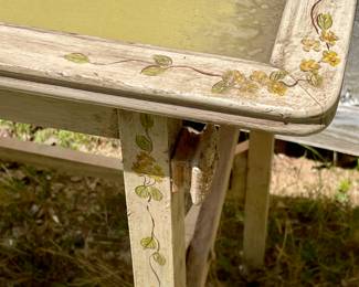 VINTAGE PAINTED SERVING CART W/REMOVABLE TRAY