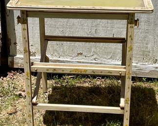 VINTAGE PAINTED SERVING CART W/REMOVABLE TRAY