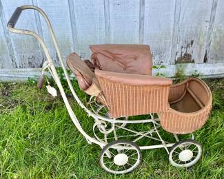 ANTIQUE WICKER STROLLER