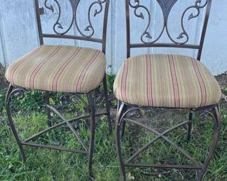 2 WROUGHT IRON BAR STOOLS