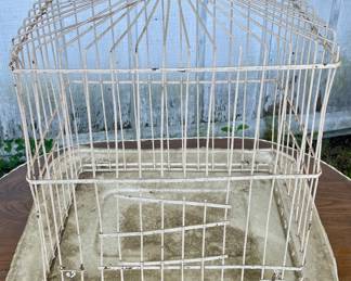 ANTIQUE METAL BIRD CAGE