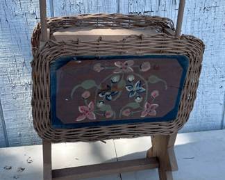 PAINTED ANTIQUE MAGAZINE HOLDER