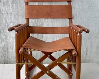 VINTAGE/ANTIQUE FOLDING LEATHER ROCKER