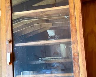 ANTIQUE GLASS DOOR CABINET