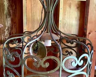 ANTIQUE WROUGHT IRON PENDANT LAMP