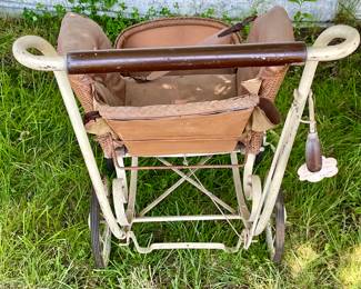 ANTIQUE WICKER STROLLER