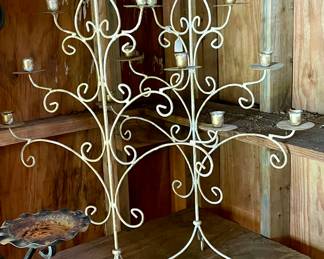 ANTIQUE WROUGHT IRON CANDLE  STICKS
