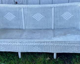 ANTIQUE WICKER SOFA (NO CUSHIONS)