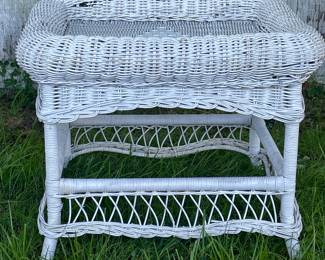 ANTIQUE WICKER TABLE