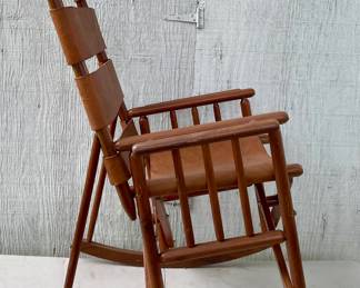 VINTAGE/ANTIQUE FOLDING LEATHER ROCKER