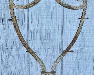 ANTIQUE WROUGHT IRON CLOTHING RACK DISPLAY (ONE BALL FOOT NEEDS TO BE WELDED ON THE RIGHT REAR)