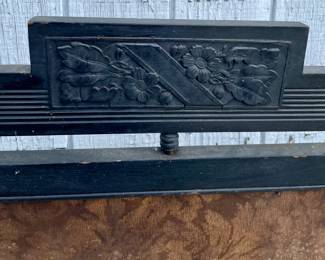 ANTIQUE FIREPLACE SCREEN with CROSS-STITCH PANEL