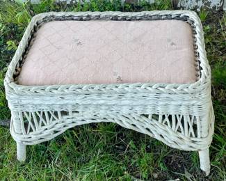 ANTIQUE WICKER FOOTSTOOL