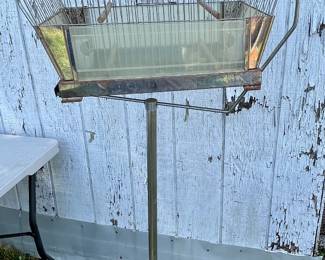 VINTAGE/ANTIQUE BIRD CAGE AND STAND