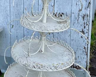 ANTIQUE 4-TIER WICKER STORE DISPLAY