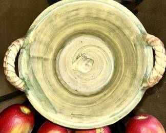 Weller Flemish Rose art pottery basket