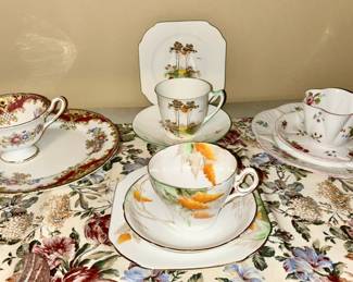 Vintage Shelley porcelain cups/saucers/dessert plates