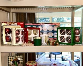 Christmas decor (some SOLD) and transferware plates