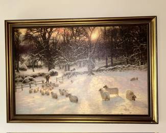 Sheep in pasture artwork