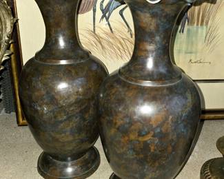 Maitland-Smith bronze vases