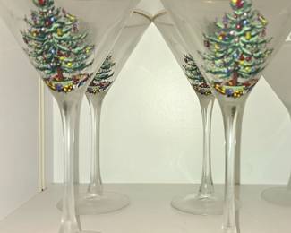Spode Christmas Tree Martini glasses. 