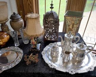 Right - Gorham silver-plate Tea and Coffee set