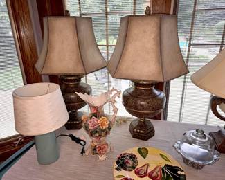 Table Lamps. Capodimonte pitcher