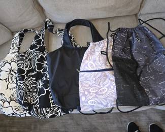 Travel totes (LuLuLemon on right)