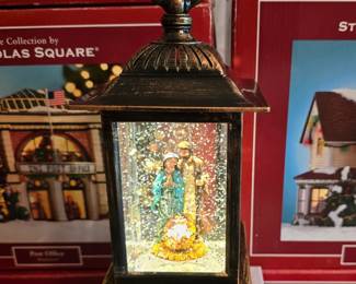Light-up sparkly Snow Globe Lantern - Holy Family