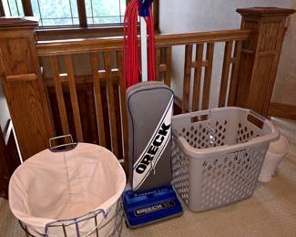 Laundry baskets. Oreck vacuum cleaner