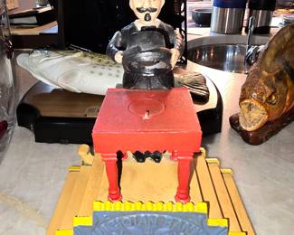Vintage Cast Iron Mechanical Magician Bank