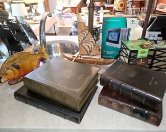 Book boxes. Piranha fish