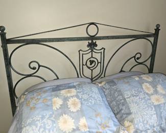 Queen bed with Metal headboard and frame