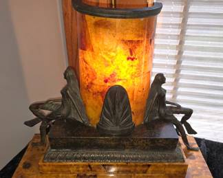 Art Deco Bronze Ladies table lamp