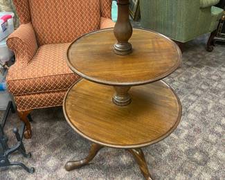 Three Tier Mahogany Dumb Waiter