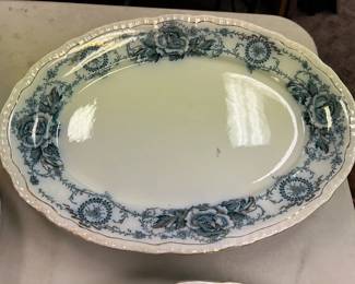 Flow blue platter