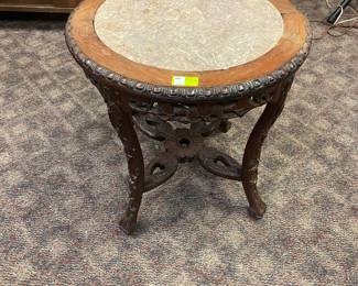 Early Marble Top Chinese Table