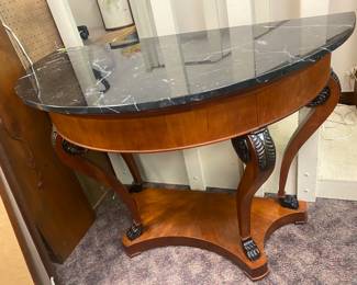Demilune Marble Top Console by Henredon
